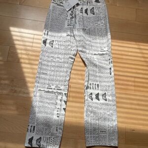 Newspaper Print Jeans
